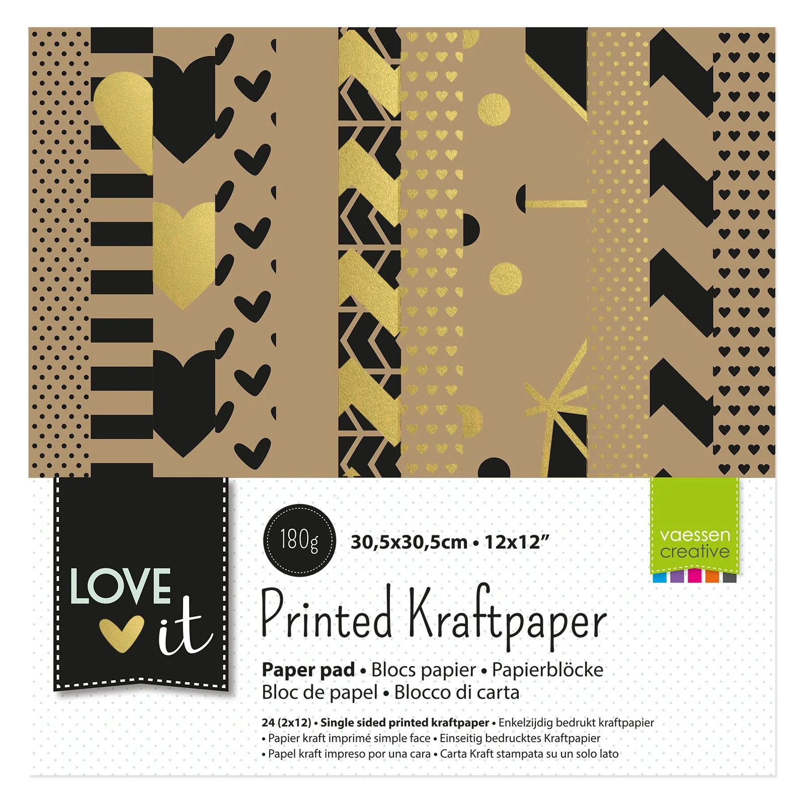 Vaessen Creative • Love It Kraft Paper 30,5x30,5cm 3 Vaessen Creative • Love It Kraft Paper 30,5x30,5cm