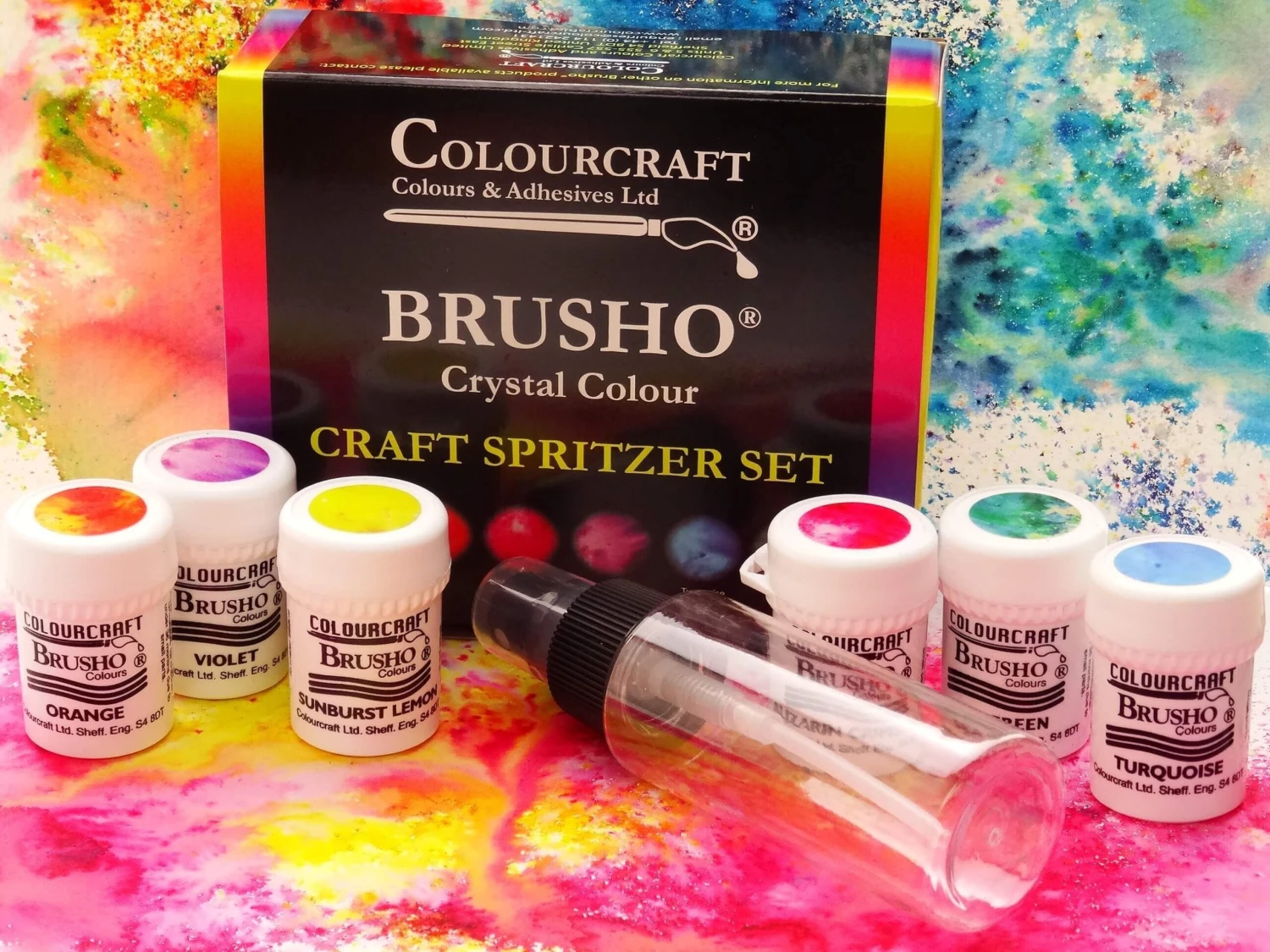 Brusho Fixed Assortment Craft Spritzer Set - 6 X 15g 3 Brusho Fixed Assortment Craft Spritzer Set - 6 X 15g