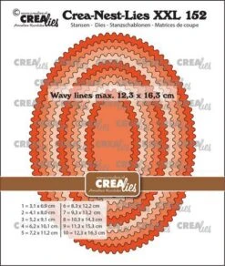Crealies Crea-Nest-Lies XXL Ovale Mit Gewelltem Rand