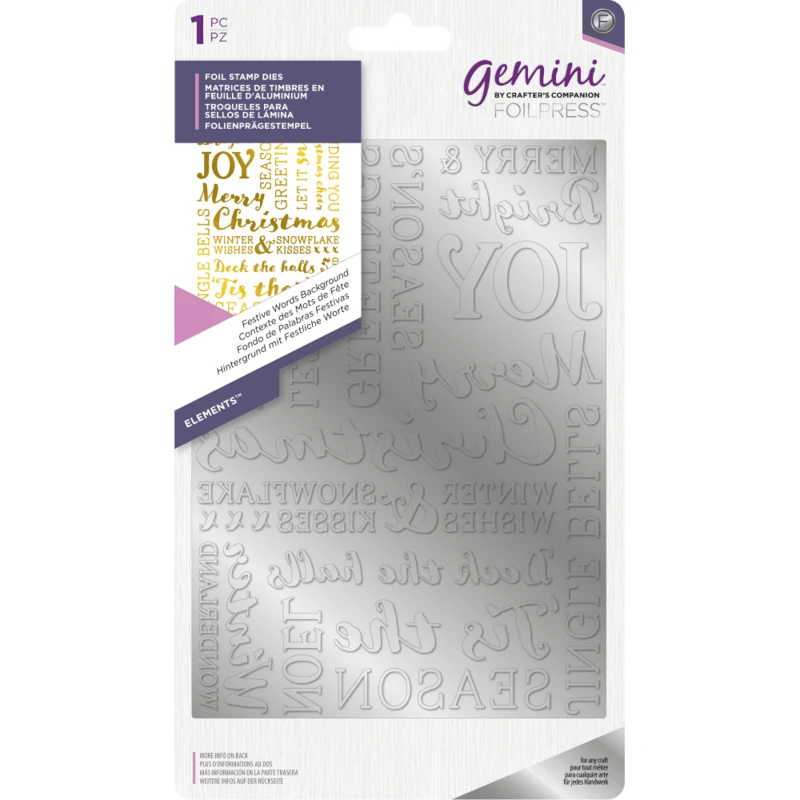 Gemini Folie Stamp Mal - Elementen - Kerst Woorden Achtergrond 3 Gemini Folie Stamp Mal - Elementen - Kerst Woorden Achtergrond