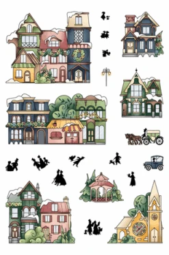 LDRS Creative - Christmas Village 4x6 Inch Clear Stamps