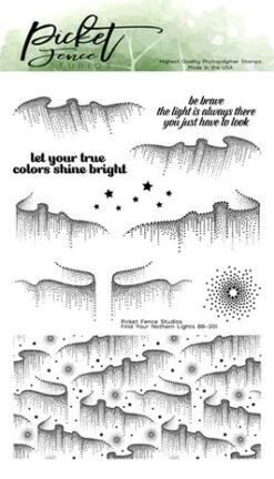 Picket Fence Studios - Find Your Northern Lights 4x6 Inch Clear Stamps