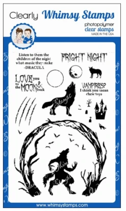 Whimsy Stamps - Howling Night Clear Stamps