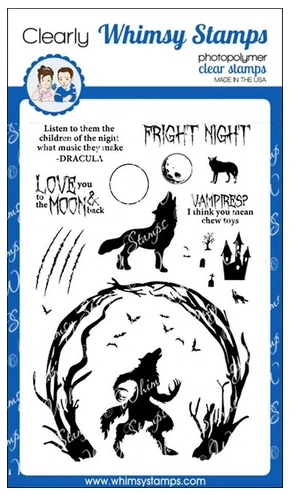 Whimsy Stamps - Howling Night Clear Stamps 3 Whimsy Stamps - Howling Night Clear Stamps