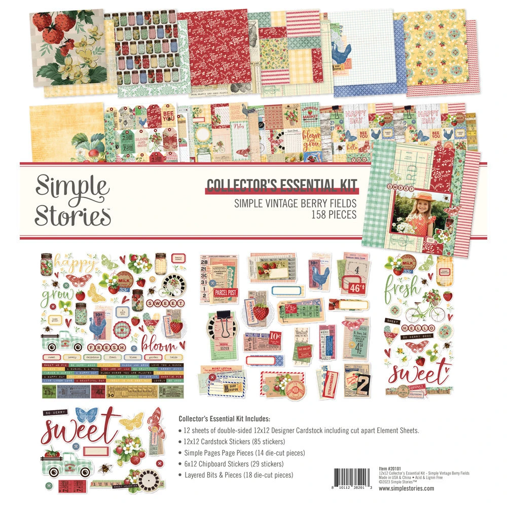 Simple Stories Simple - Simple Vintage Berry Fields Collector's Essential Kit 3 Simple Stories Simple - Simple Vintage Berry Fields Collector's Essential Kit