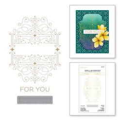 Spellbinders - Four Petal Scroll Label Glimmer Hot Foil Plate & Die Set